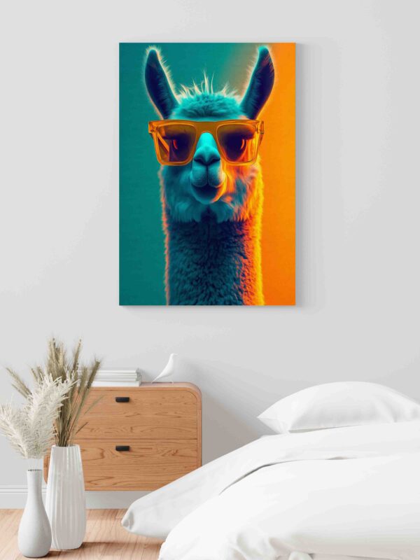 Obraz - Lama se slunečními brýlemi  - Obraz na plátně - Image 2