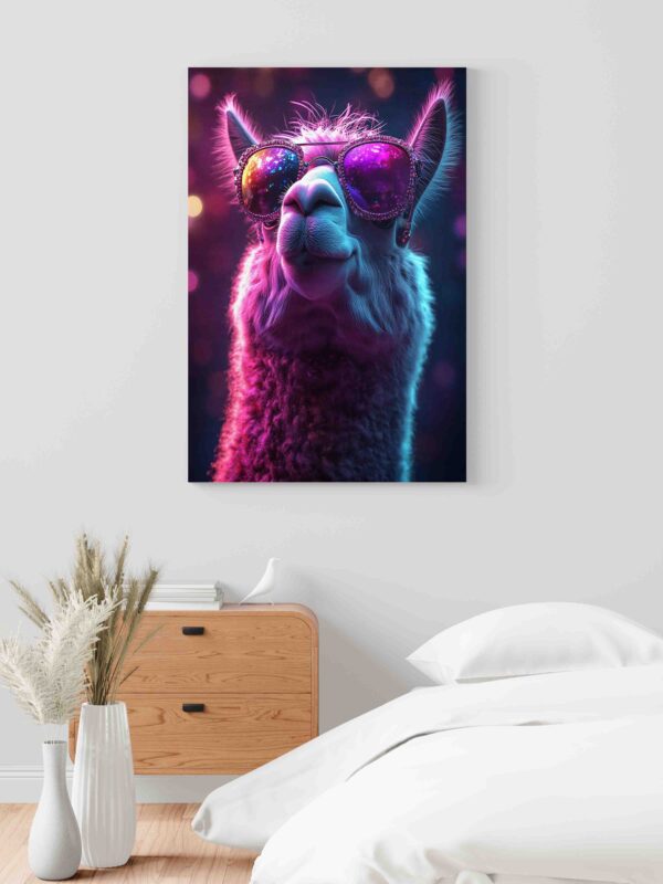 Obraz  Lama v neonu - Obraz na plátně - Image 2