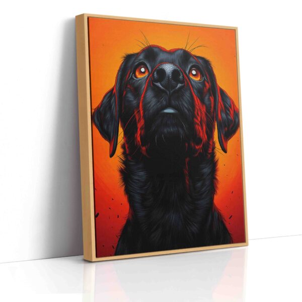 Obraz  Černý labrador na oranžovém pozadí  - Obraz na plátně - Image 4
