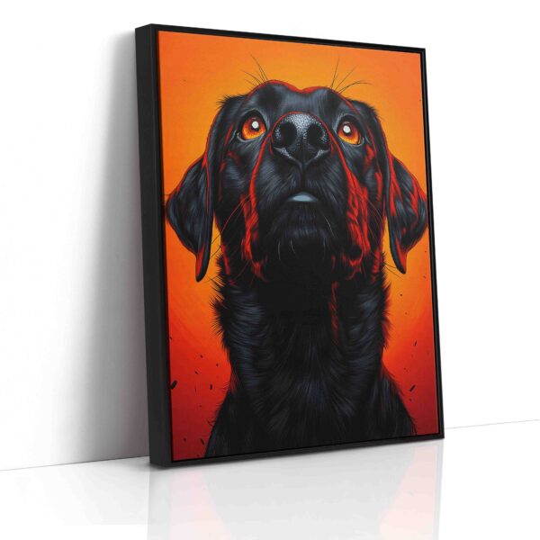 Obraz  Černý labrador na oranžovém pozadí  - Obraz na plátně - Image 6