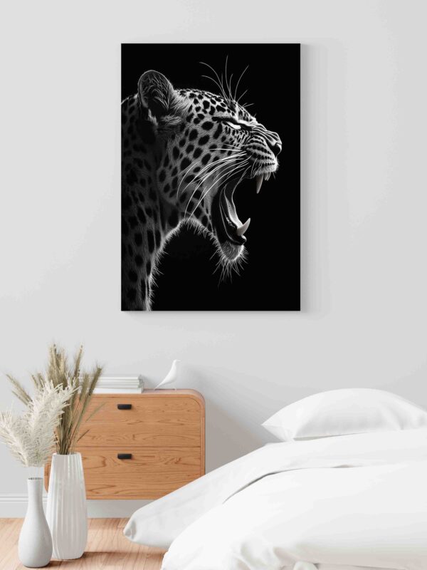 Obraz Černobílá hlava jaguára - Obraz na plátně - Image 2