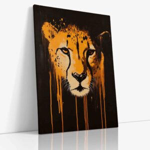 Působivý moderní portrét pantera ve stylu urban art kombinující eleganci divoké šelmy se syrovou energií pouličního umění na kvalitním plátně