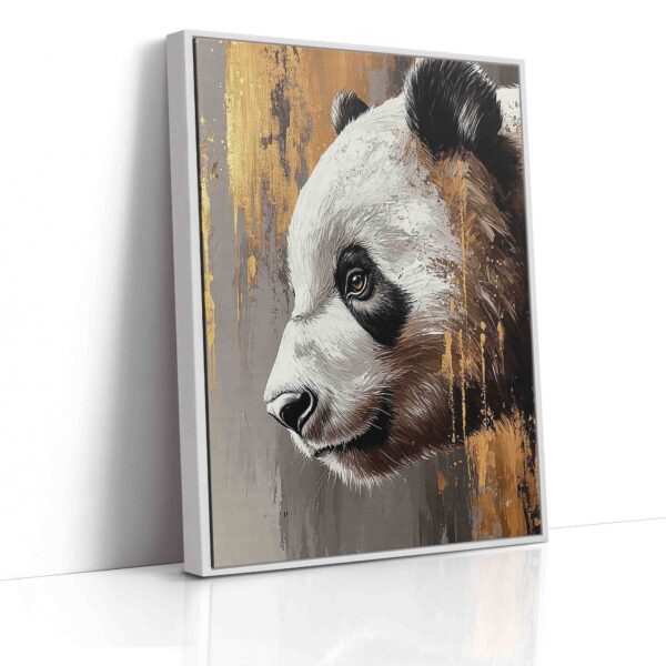 Obraz Panda malba šedá a zlatá  - Obraz na plátně - Image 5