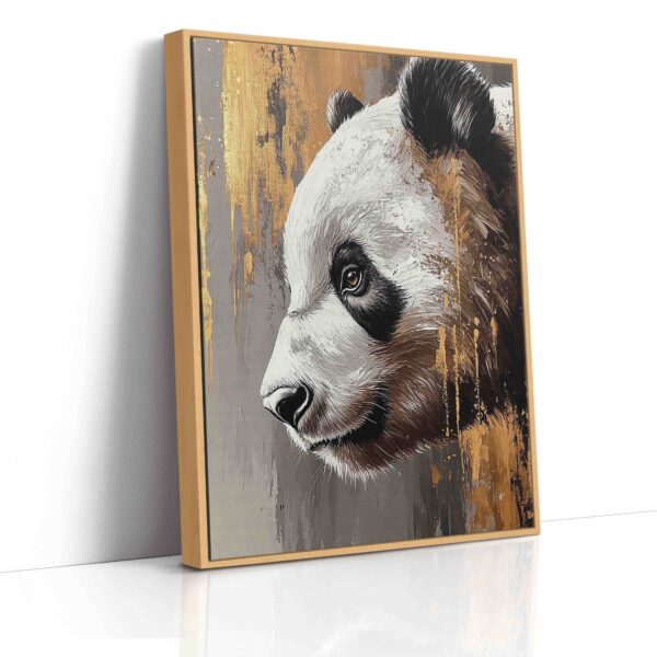 Obraz Panda malba šedá a zlatá  - Obraz na plátně - Image 4