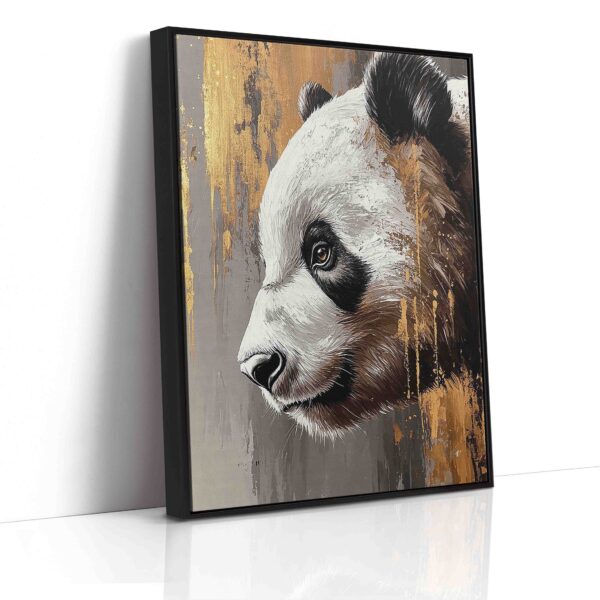 Obraz Panda malba šedá a zlatá  - Obraz na plátně - Image 6