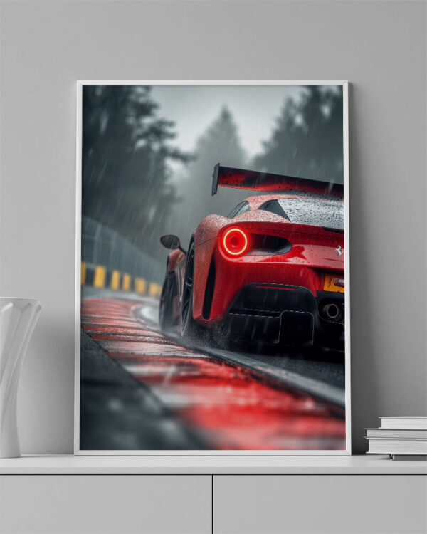 Obraz  Ferrari na závodním okruhu - Obraz na plátně - Image 3