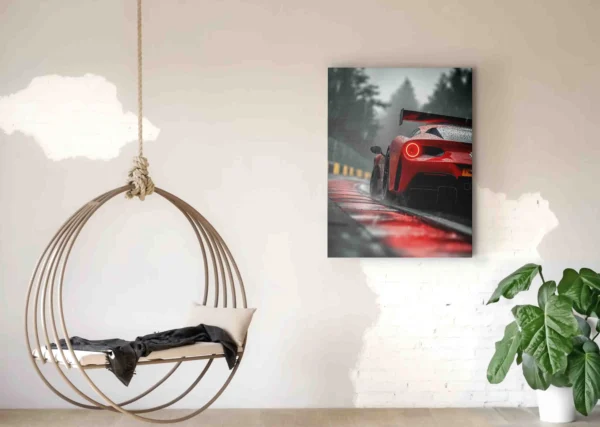 Obraz  Ferrari na závodním okruhu - Obraz na plátně - Image 2