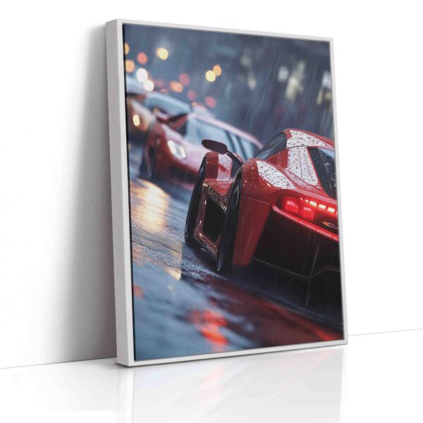 Obraz  Červené sportovní auto v dešti  - Obraz na plátně - Image 5