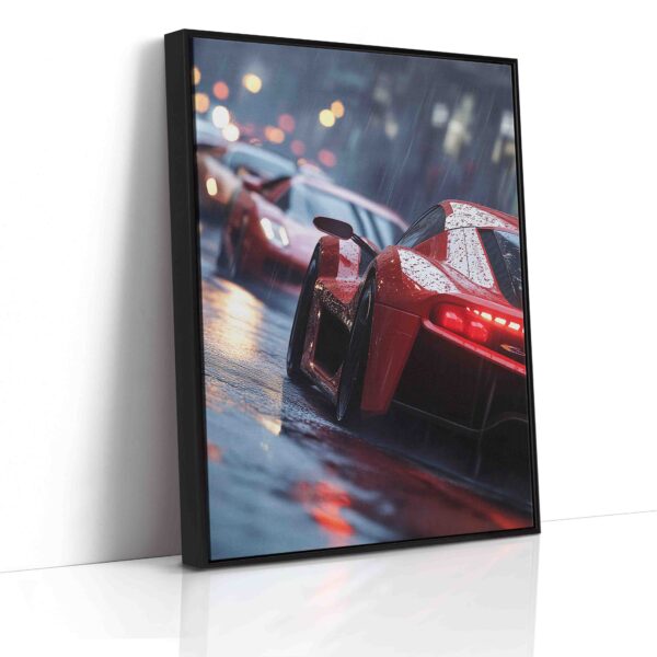 Obraz  Červené sportovní auto v dešti  - Obraz na plátně - Image 7