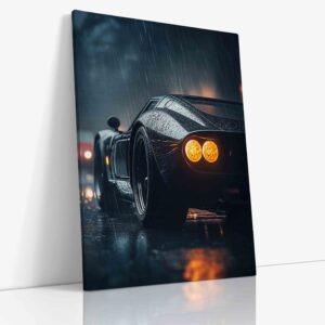 Impozantní černý Ford GT s dokonalými liniemi a aerodynamickým designem symbolizující sílu amerického automobilového průmyslu