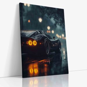 Ford GT v dešti s dramatickými kapkami vody odrážejícími se na karoserii amerického supersportu