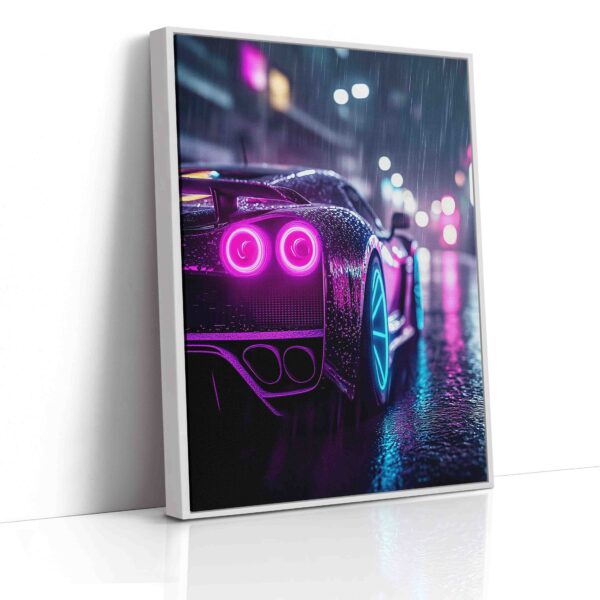 Obraz   Závodní auto s neonovým efektem  - Obraz na plátně - Image 4