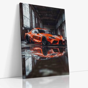 Sportovní auto s působivými světelnými odlesky na karoserii zachycující hru světla a stínu na dokonalých křivkách vozu