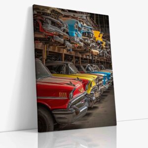 Tradiční kubánská opravna automobilů s historickými vozy a autentickou atmosférou zachycující jedinečnost karibské automobilové kultury
