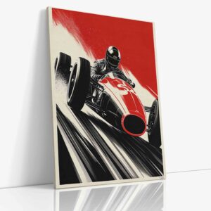 Precizní detailní kresba historické formule odhalující fascinující mechanické prvky a konstrukční eleganci legendárního závodního stroje