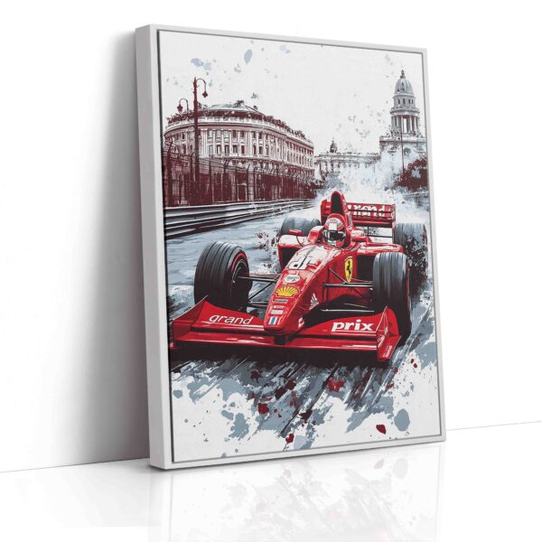 Obraz   Formule Ferrari ve vodových barvách - Obraz na plátně - Image 4