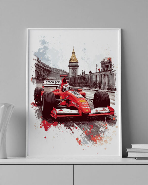 Obraz   Formule Ferrari ve městě- Obraz na plátně - Image 3