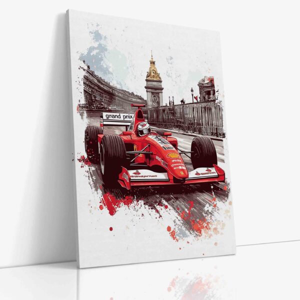 Obraz   Formule Ferrari ve městě- Obraz na plátně