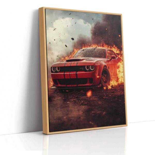 Obraz  Hořící Dodge Challenger- Obraz na plátně - Image 5