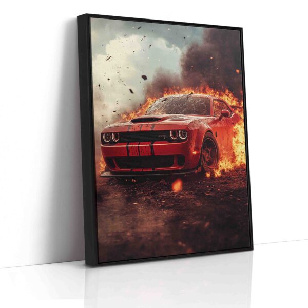 Obraz  Hořící Dodge Challenger- Obraz na plátně - Image 6