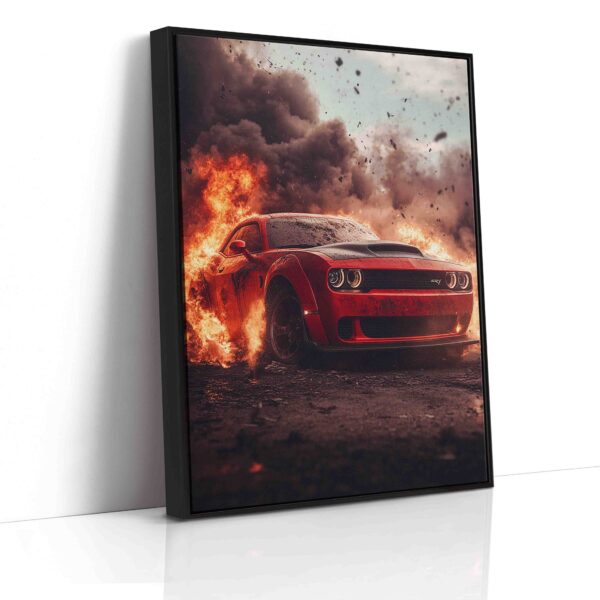 Obraz  Dodge Challenger v plamenech- Obraz na plátně - Image 6