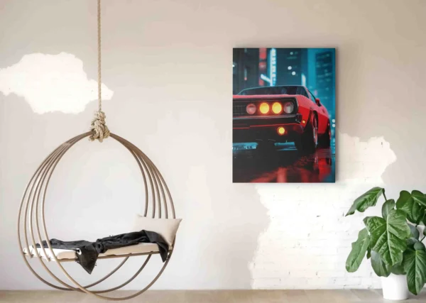Obraz  Americké auto v noci ve městě- Obraz na plátně - Image 2