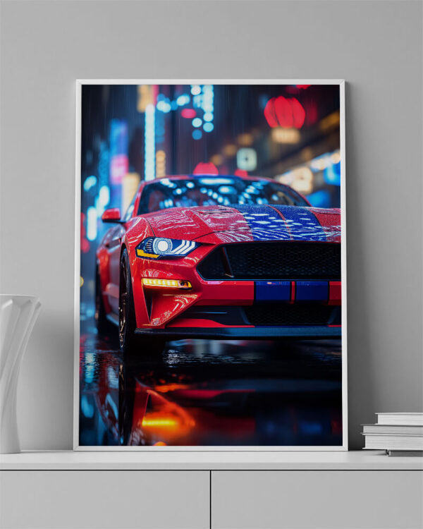 Obraz  Americký muscle car v noci- Obraz na plátně - Image 3