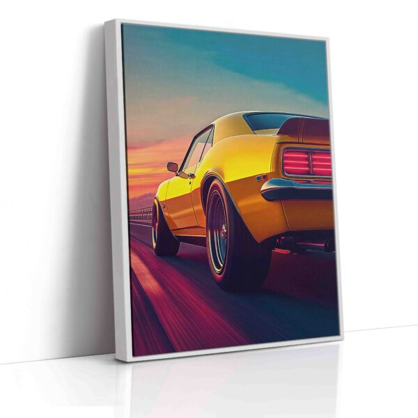 Obraz  Žluté auto na cestě- Obraz na plátně - Image 4