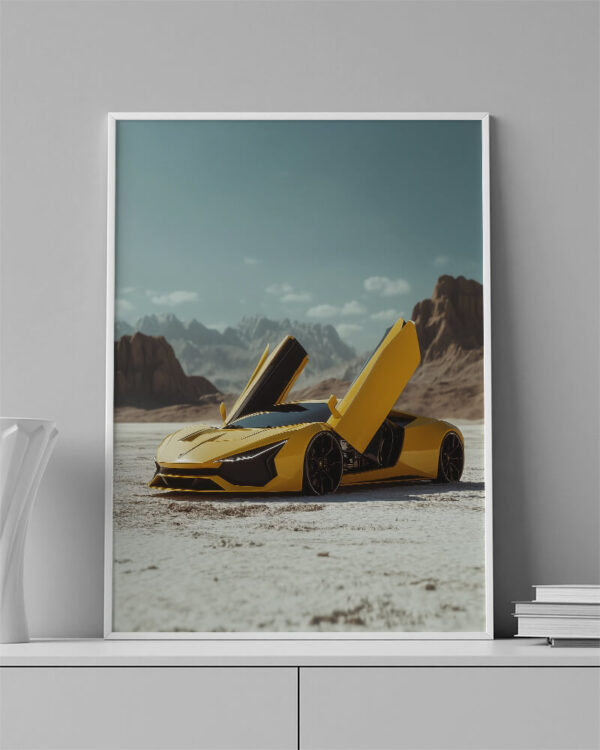 Obraz Lamborghini v poušti - Obraz na plátně - Image 3