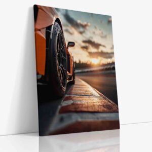 Detailní záběr závodního kola v pohybu na profesionálním okruhu zachycující dynamiku a technickou preciznost motorsportu.