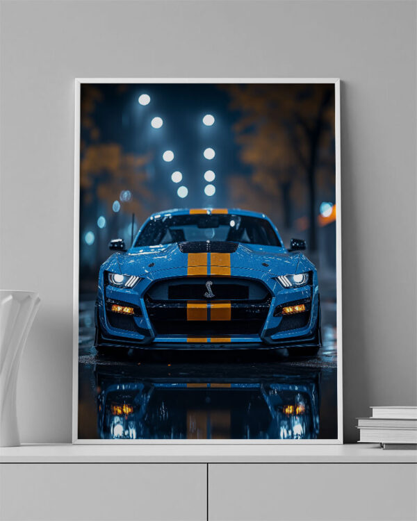 Obraz Shelby GT v modrém- Obraz na plátně - Image 3
