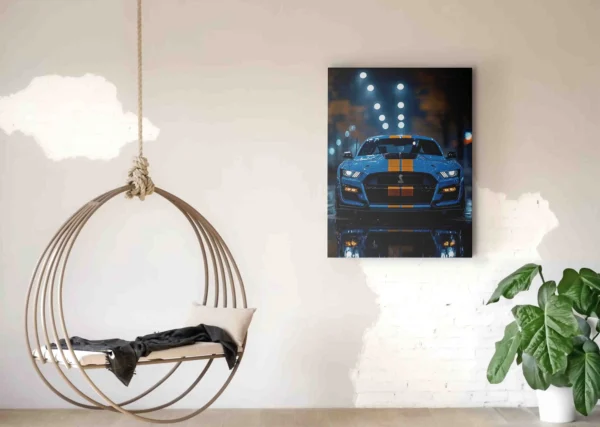 Obraz Shelby GT v modrém- Obraz na plátně - Image 2
