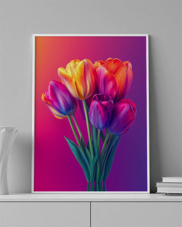 Obraz Tulipány v barevném spektru - Obraz na plátně - Image 3