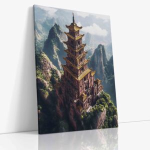 Mystický chrám ukrytý ve vysokých horách, tajemná architektura