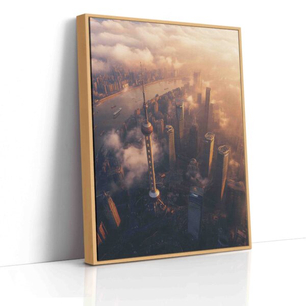 Obraz Oriental Pearl Tower v Šanghaji v ranním oparu- Obraz na plátně - Image 4