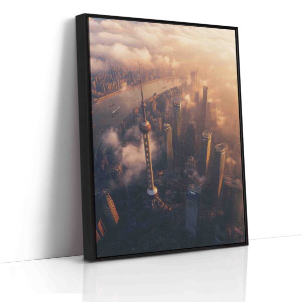Obraz Oriental Pearl Tower v Šanghaji v ranním oparu- Obraz na plátně - Image 6