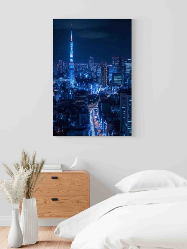 Obraz Osvětlená Tokyo Tower v noci- Obraz na plátně - Image 2