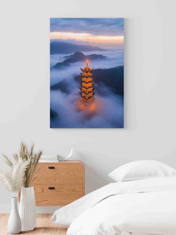Obraz  Japonská Pagoda v oparu- Obraz na plátně - Image 2
