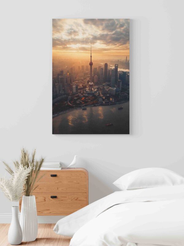 Obraz Oriental Pearl Tower v Šanghaji při východu slunce - Obraz na plátně - Image 2
