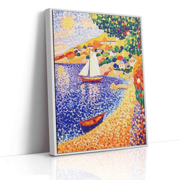 Loďka na jezeře - Pointilismus - Obraz na plátně - Image 5