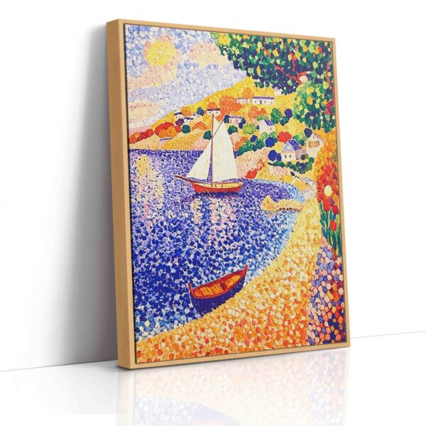 Loďka na jezeře - Pointilismus - Obraz na plátně - Image 4