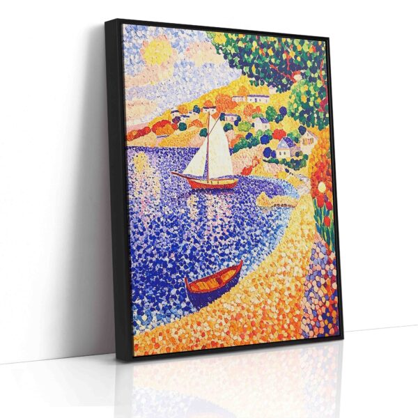 Loďka na jezeře - Pointilismus - Obraz na plátně - Image 6