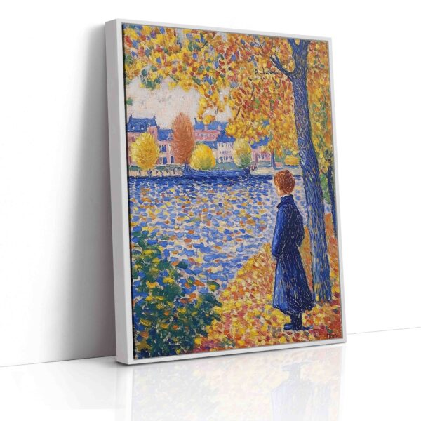 Žena u břehu řeky - Pointilismus - Obraz na plátně - Image 5