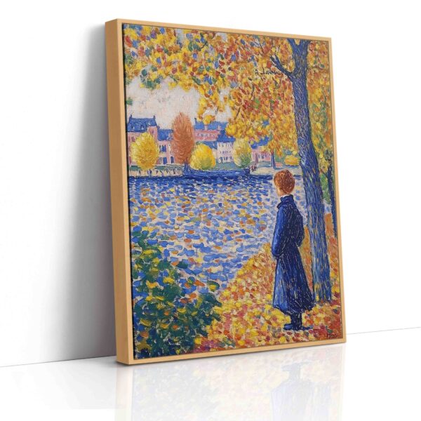 Žena u břehu řeky - Pointilismus - Obraz na plátně - Image 4