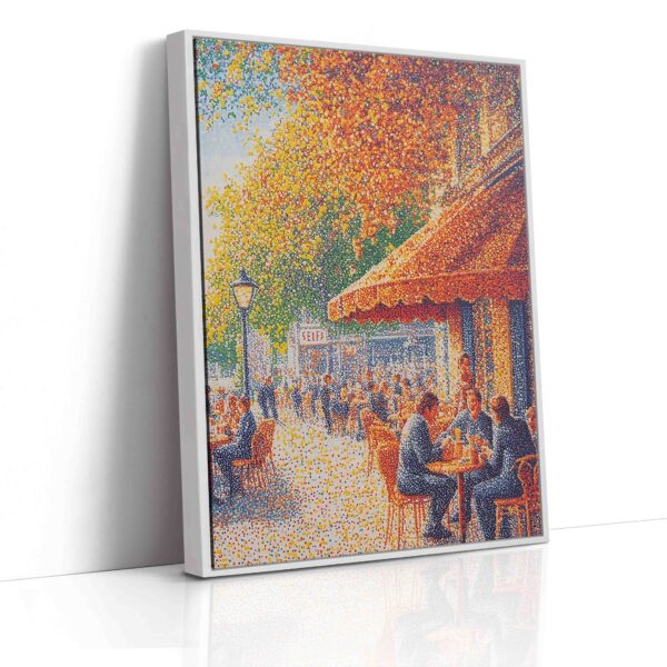 Letní kavárny - Pointilismus - Obraz na plátně - Image 5
