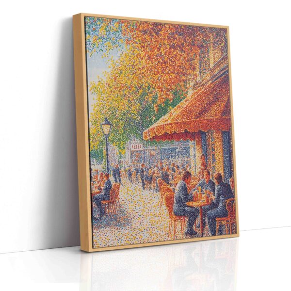 Letní kavárny - Pointilismus - Obraz na plátně - Image 4