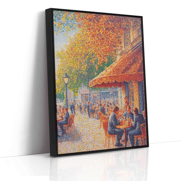 Letní kavárny - Pointilismus - Obraz na plátně - Image 6