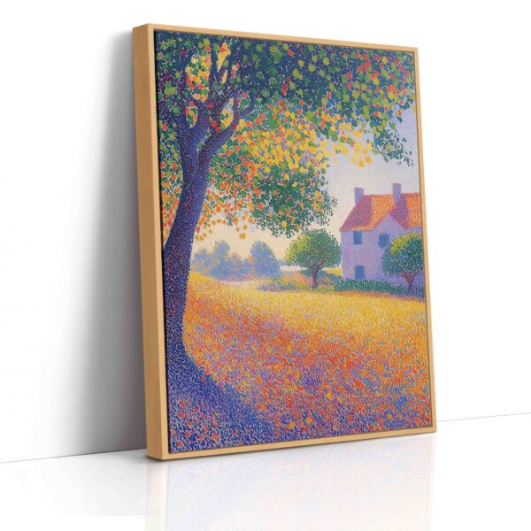 Strom u bílé chaloupky - Pointilismus - Obraz na plátně - Image 4