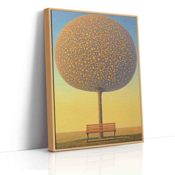 Lavička pod stromem - Pointilismus - Obraz na plátně - Image 4
